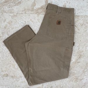 Carhartt Khaki Cargo Pants with Multiple Pockets